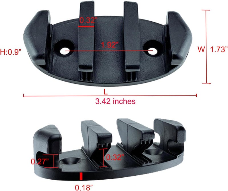 Douzime 4 Pack Zig Zag Kayak Cleat Nylon Anchor Cleats with Screws for Canoes Boat Deck Marine Fishing Rigging Accessories - Image 2